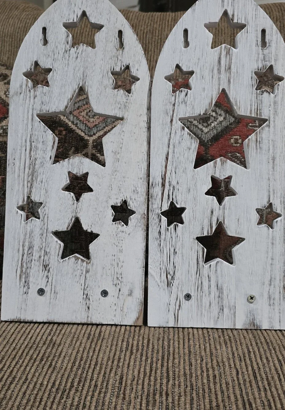 IKEA White Star Pattern Candle Sconces - Set of 2
